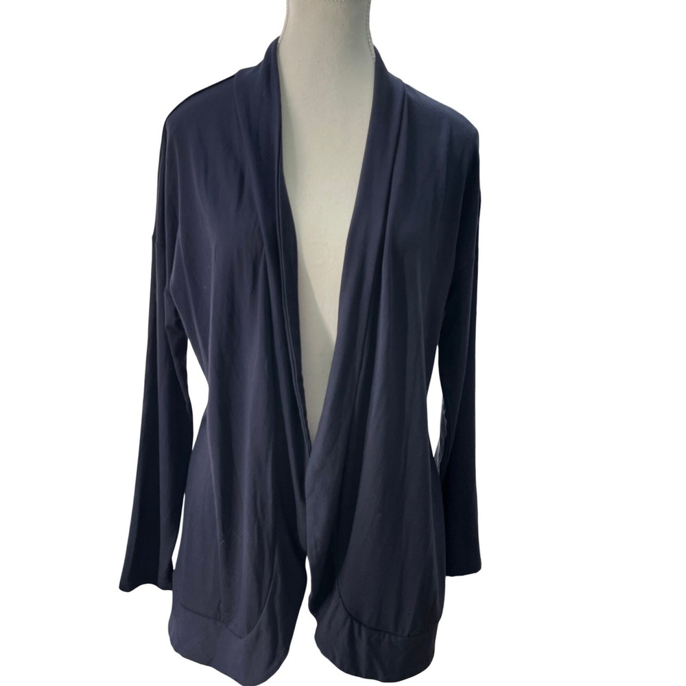 Brooks Brothers‎ Womens Navy Blue Open Front Draped Cardigan LightweightSize M